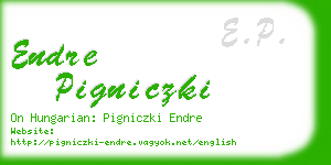 endre pigniczki business card